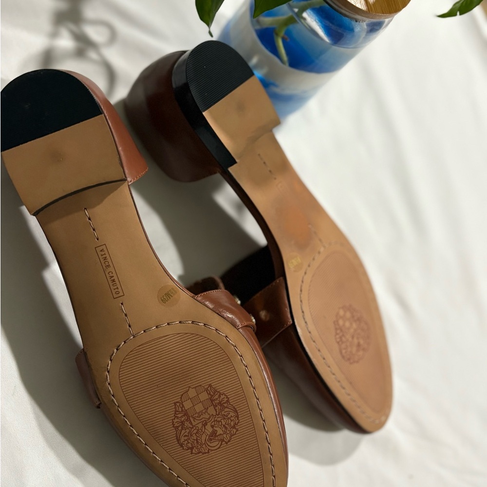 Vince Camuto Tan Studded Loafers - Picture 6 of 7